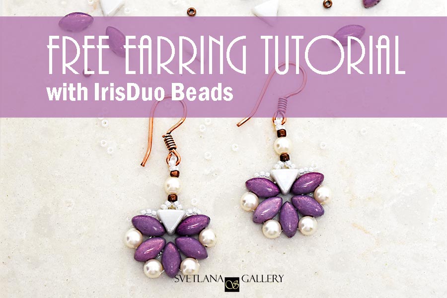 Earrings With Irisduo Beads Free Beading Pattern Tutorial