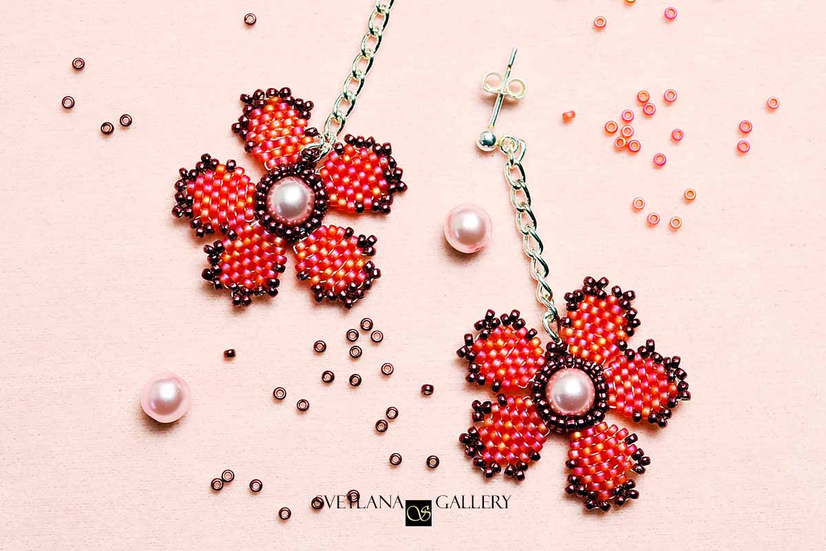 Autumn Flowers Fringe earrings Pattern